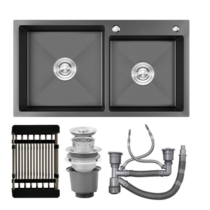 Chậu 2 Hố Inox 304 Phủ Nano Đen: Sự Kết Hợp Hoàn Hảo Giữa Đẳng Cấp và Tiện Ích - Ảnh 3