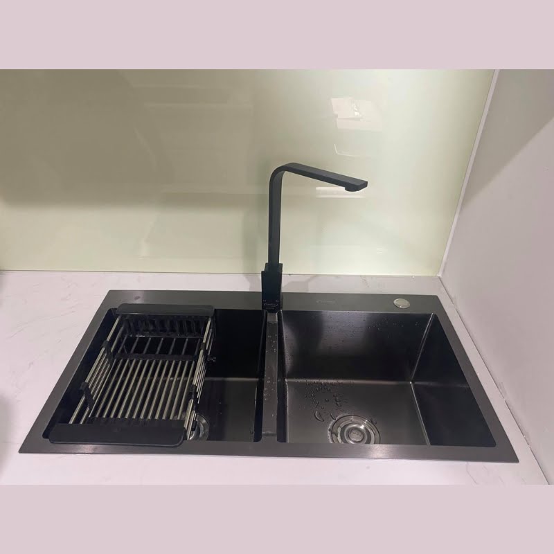 Chậu 2 Hố Inox 304 Phủ Nano Đen: Sự Kết Hợp Hoàn Hảo Giữa Đẳng Cấp và Tiện Ích - Ảnh 2
