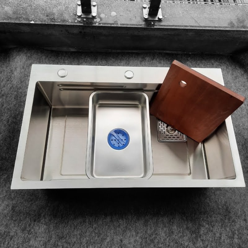 Chậu Rửa Bát 1 Hố kích thước 7546 Inox304 - Bảo hành 3 năm (tặng vòi) - Ảnh 3