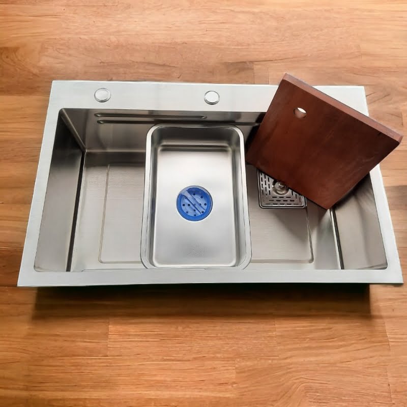 Alternative view of Chậu Rửa Bát 1 Hố kích thước 7546 Inox304 - Bảo hành 3 năm (tặng vòi)