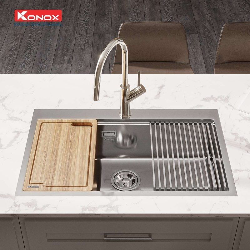 Chậu rửa bát KONOX Topmount Sink KN8050TS- Chậu 1 hố kích thước 80*50 - Ảnh 2