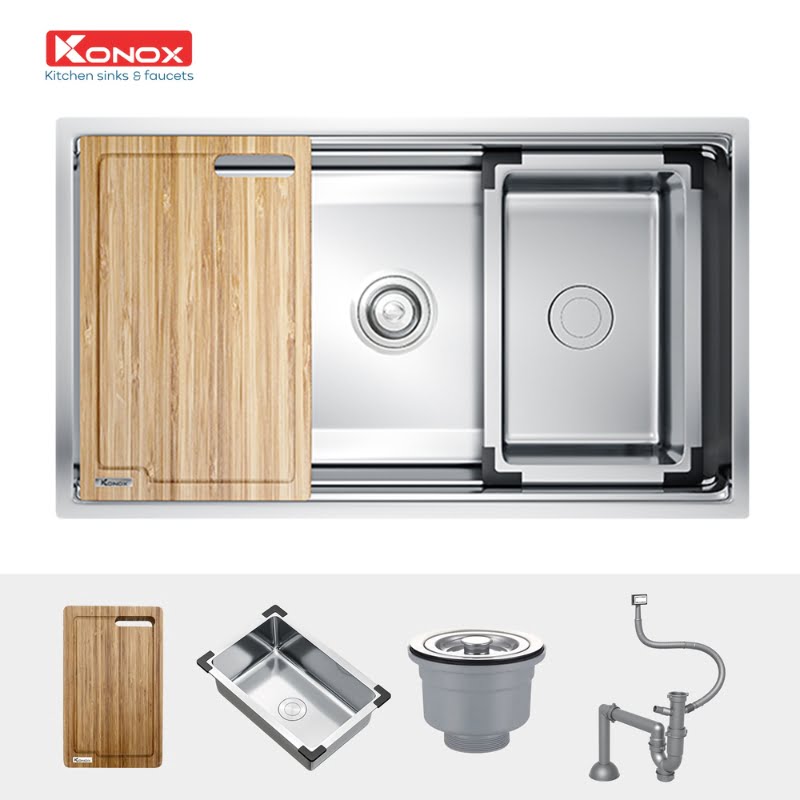 Chậu rửa bát KONOX Undermount Sink KN7644SU - Chậu 1 hố kích thước 76*44 - Ảnh 2