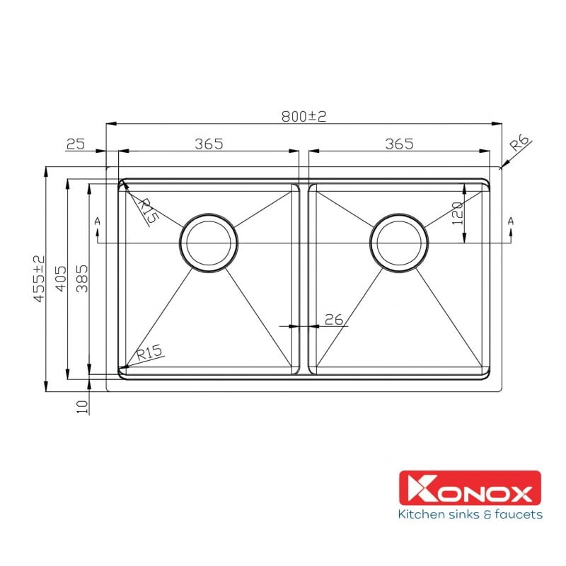 Chậu rửa bát KONOX Workstation Sink – Undermount Sink KN8046DUB chậu 2 hố lắp âm toàn phần - Ảnh 4
