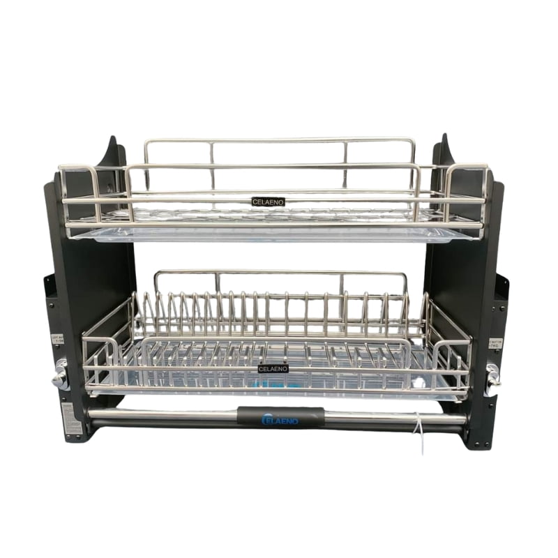 Kệ bát đĩa nâng hạ kích thước 800 - Oval inox 304