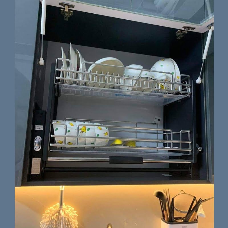 Alternative view of Kệ bát đĩa nâng hạ kích thước 800 - Oval inox 304