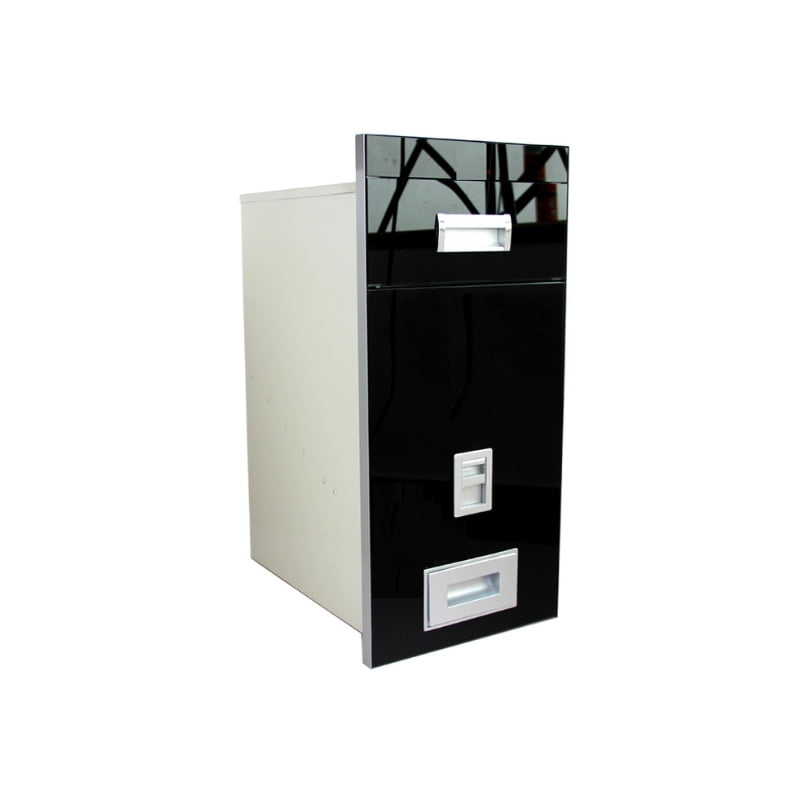 Thùng gạo mặt gương đen CELAENO CE.300B - Nút nhấn hiện đại