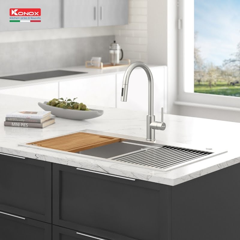 Vòi rửa bát KONOX dây rút Reno - Ảnh 3