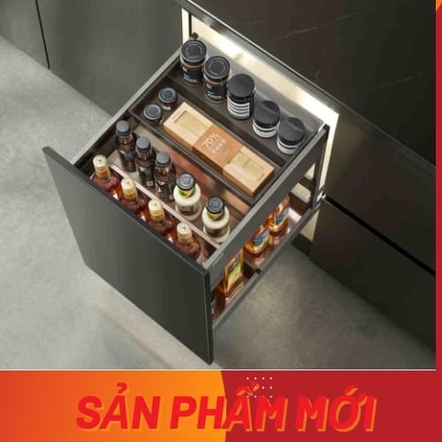 Kệ gia vị hộp nhôm cao cấp - HIGOLD bảo hành 10 năm