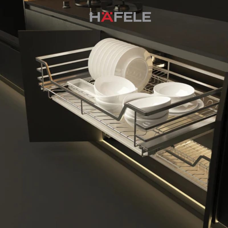 Bộ rổ chén đĩa Hafele - Cappella, phiên bản rổ chén đĩa không kèm ống đựng đũa