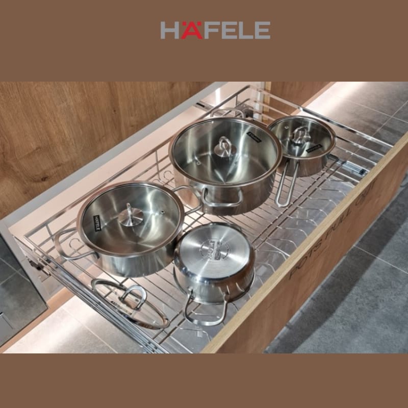 Alternative view of Bộ rổ xoong nồi Hafele - Cappella tủ dưới inox304, ray giảm chấn