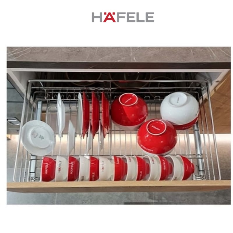Bộ rổ xoong nồi Hafele - Cappella tủ dưới inox304, ray giảm chấn - Ảnh 3