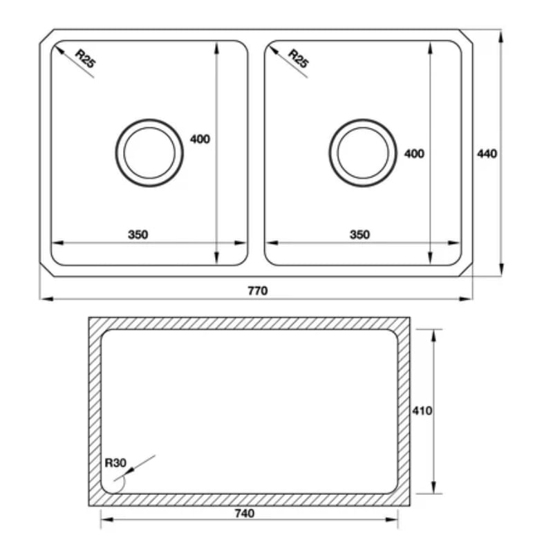 Chậu inox Hafele HS19-SSN2S90S 567.23.020 - chậu rửa bát 2 hố cân - Ảnh 3