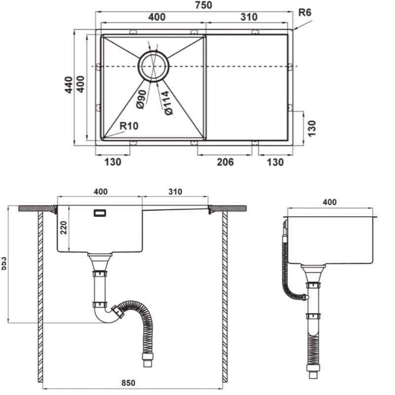 CHẬU RỬA ĐƠN HAFELE HS21-SSD1S60 567.94.010 - Chậu inox có bàn chờ - Ảnh 4