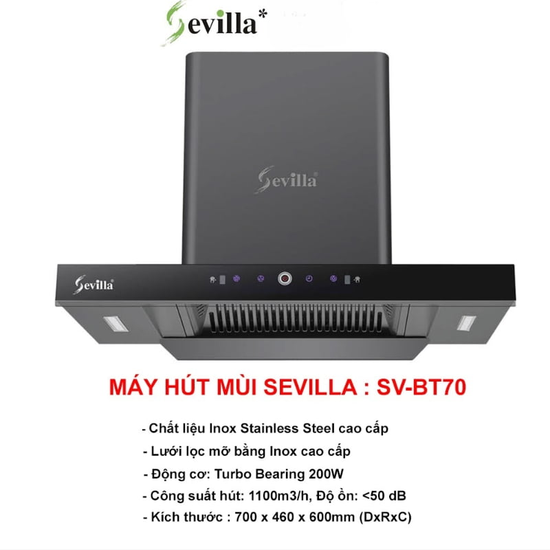 Alternative view of Hút mùi chữ T Sevilla SV-BT70 - kiểu dáng hiện đại, bảo hành 3 năm