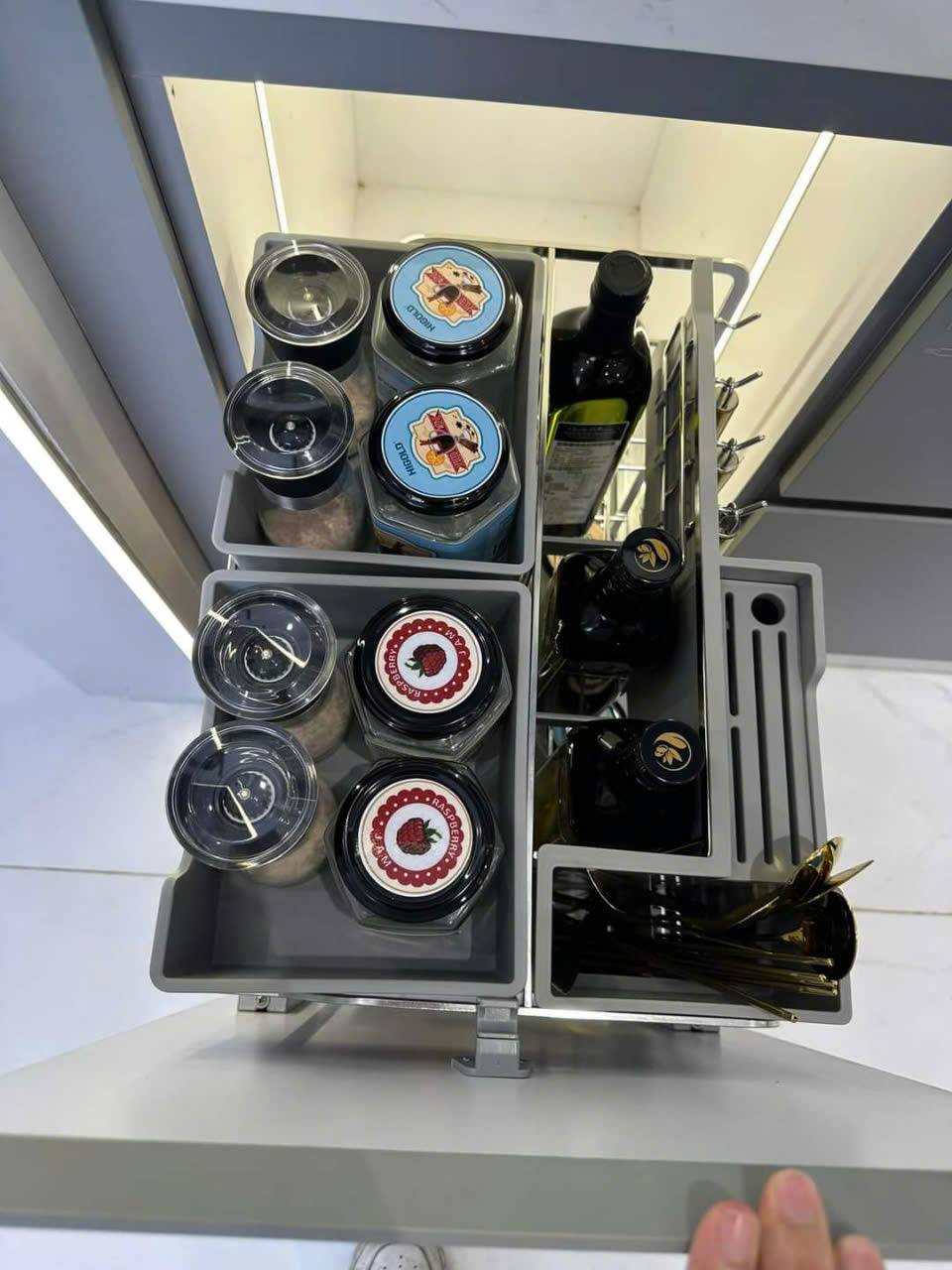 Kệ gia vị kết hợp để dao thớt Martin Ray giảm chấn inox 304 - Ảnh 4