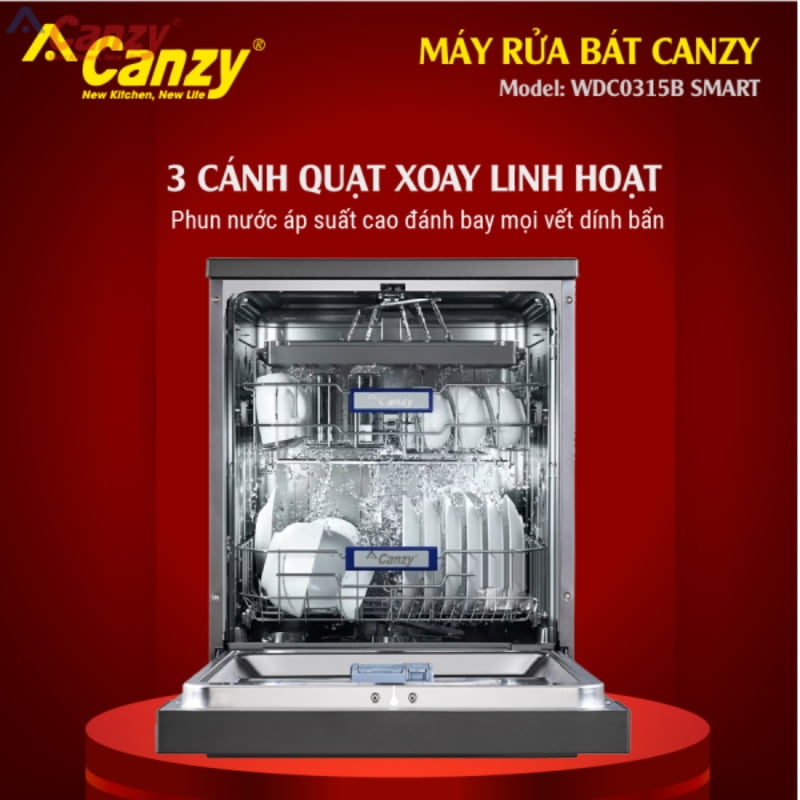 Alternative view of Máy rửa bát Canzy CZ-WDC0315B SMART - rửa 15 bộ bát Châu Âu bảo hành 3 năm