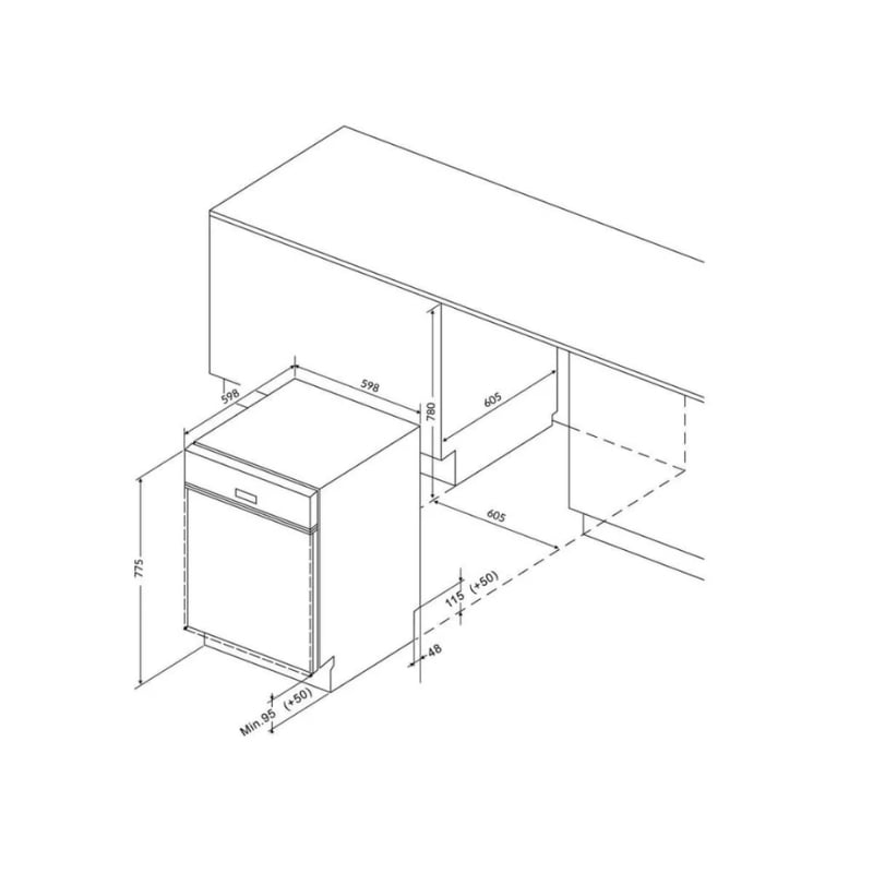 Alternative view of Máy rửa bát Eurosun SMS78EU12ES/ EB  - 14 bộ bát Châu Âu bảo hành 3 năm tại nhà
