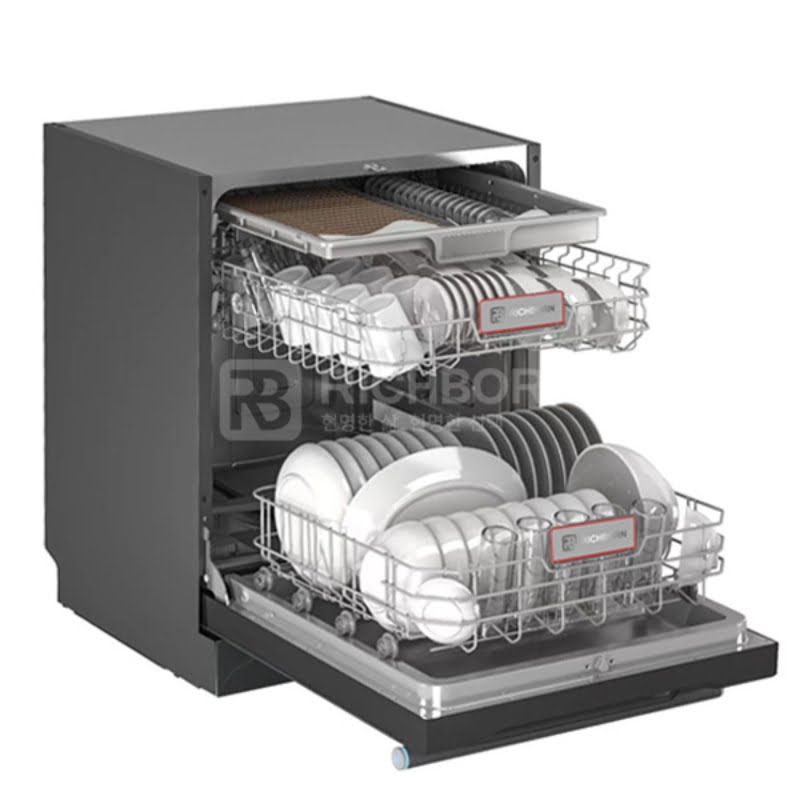 Máy rửa bát Richborn RDG6080SQB - Thailand 16 bộ (3 giàn), sấy khí nóng - Ảnh 3