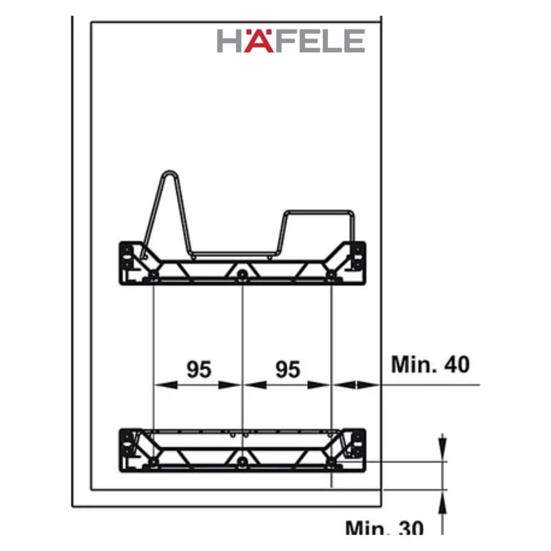 Rổ bát đĩa Hafele 544.40.011 PRESTO khung nhôm cao cấp - Ảnh 4
