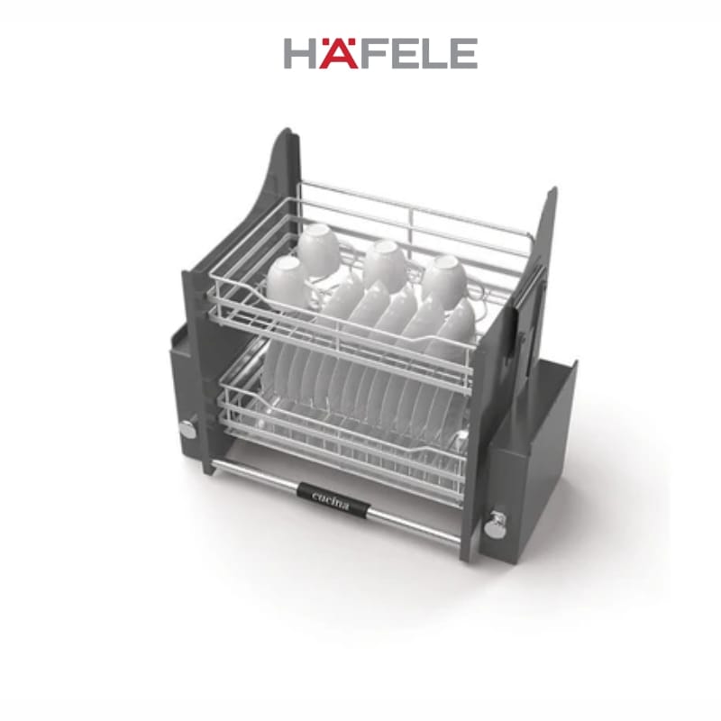 Alternative view of Rổ chén đĩa Hafele 504.76.012 với thiết kế lưới tròn LENTO cao cấp