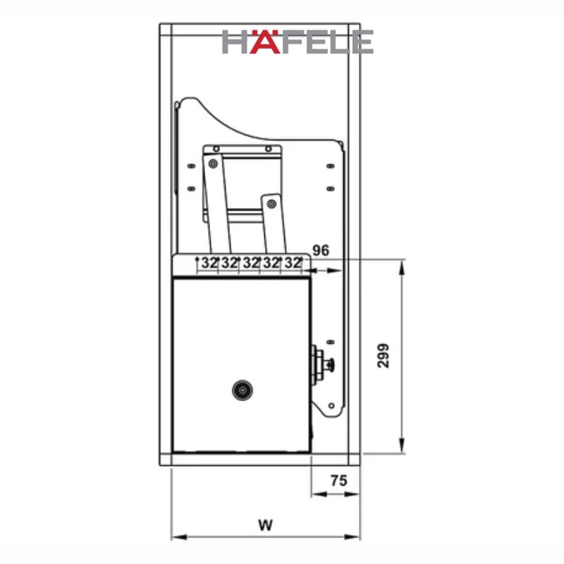 Rổ chén đĩa nâng hạ Hafele với thiết kế lưới tròn, kèm ống đựng đũa LENTO - Ảnh 3