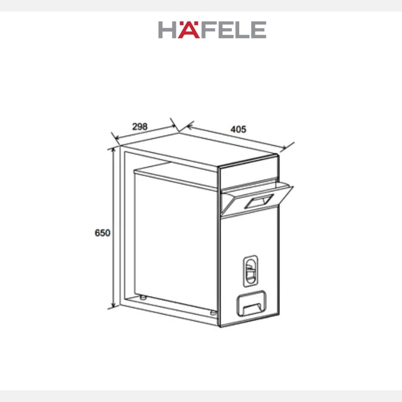 THÙNG GẠO MẶT GƯƠNG ĐEN HAFELE 549.32.991 - Ảnh 3