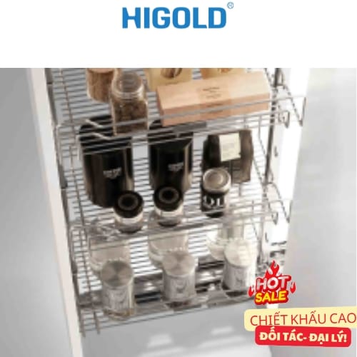 Alternative view of Tủ đồ khô nan tròn cánh kéo – ray kéo êm ái HIGOLD cao cấp