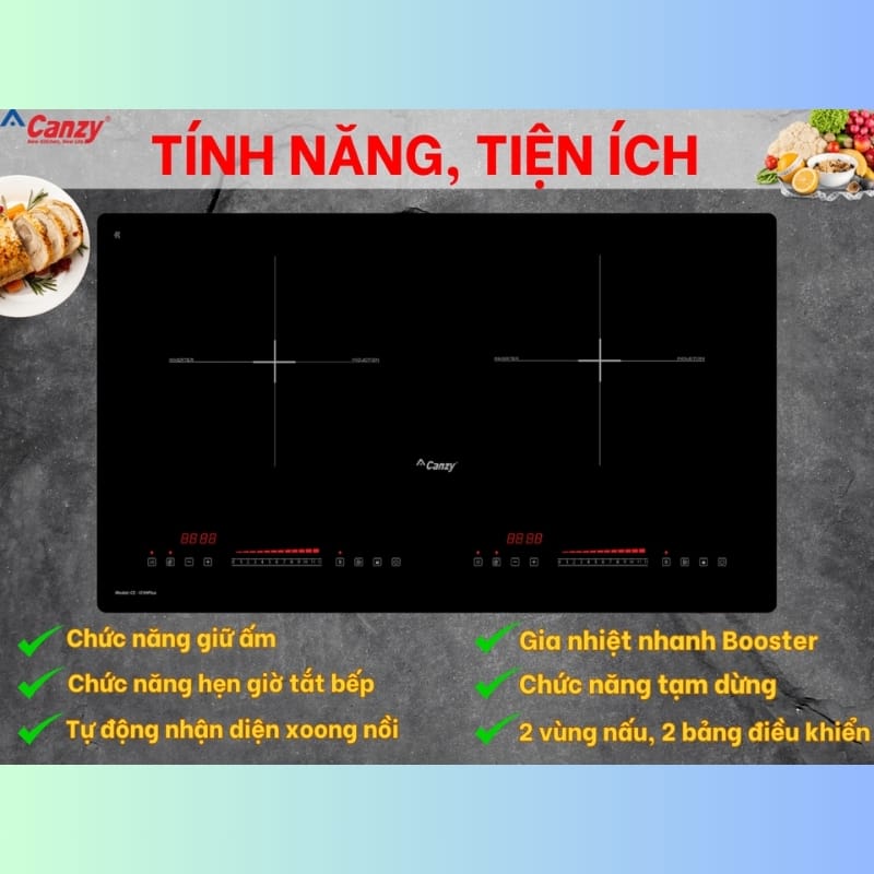 Alternative view of Bếp từ đôi Canzy IC99 plus- Bo viền nhôm cao cấp, bảo hành 3 năm