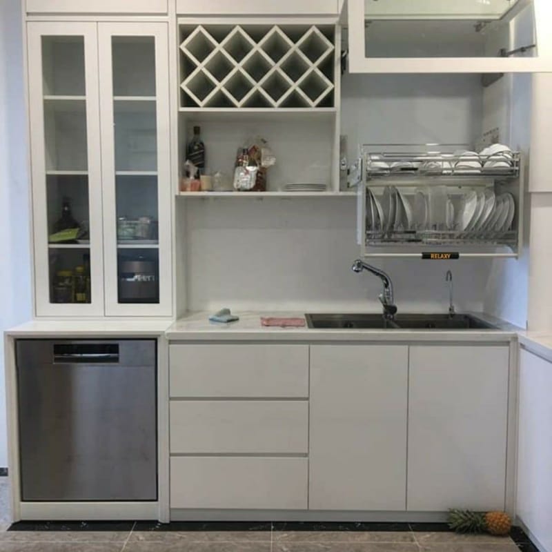 Alternative view of Giá bát đĩa nâng hạ GARIS GL06.80E, nan dẹt, inox 304, bề mặt xước mờ (điện hóa)