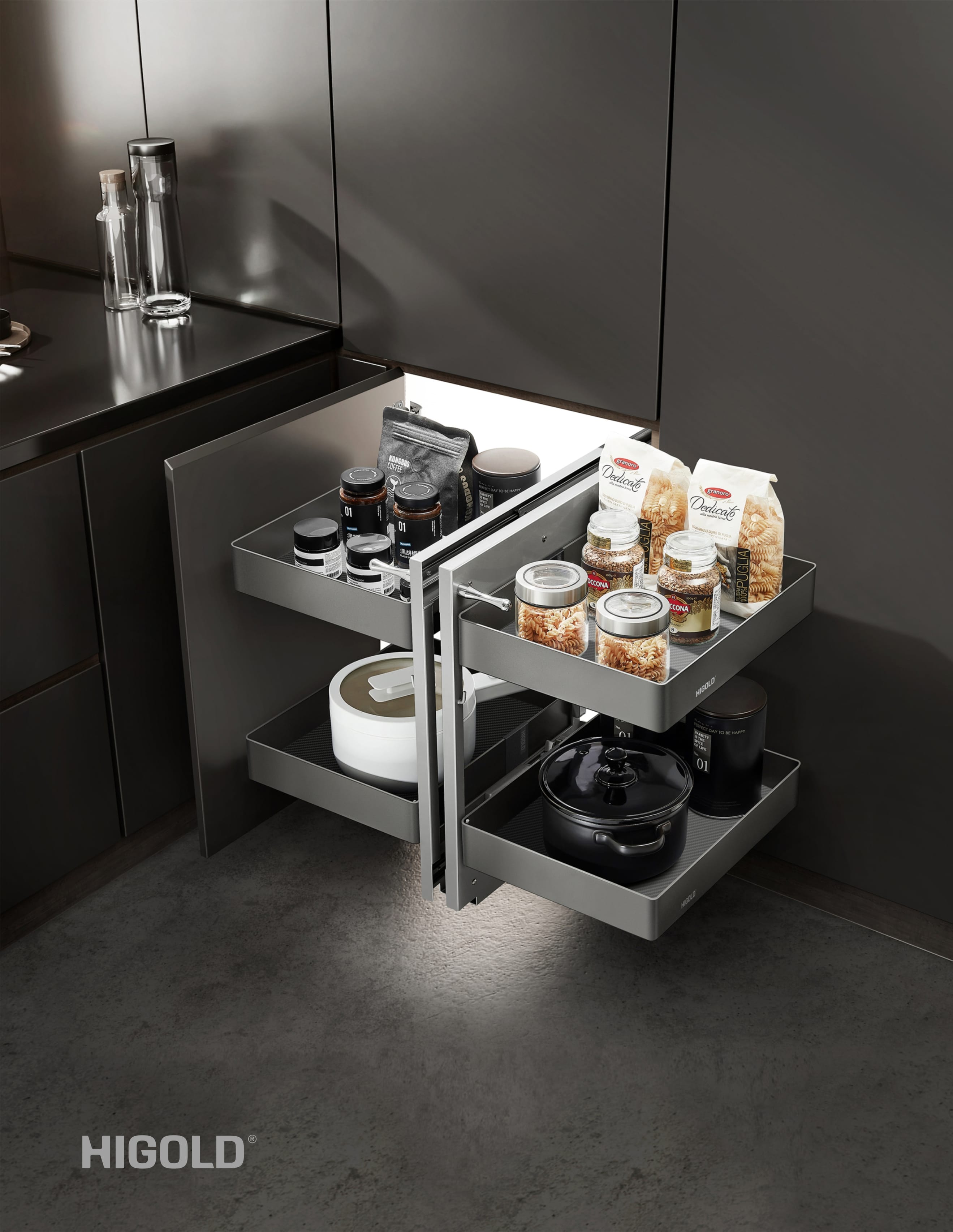 Kệ góc mở toàn phần Shearer – HIGOLD cao cấp