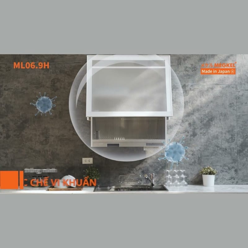 Alternative view of Giá bát đĩa nâng hạ điện có sấy khô GARIS cao cấp - ML06.9H