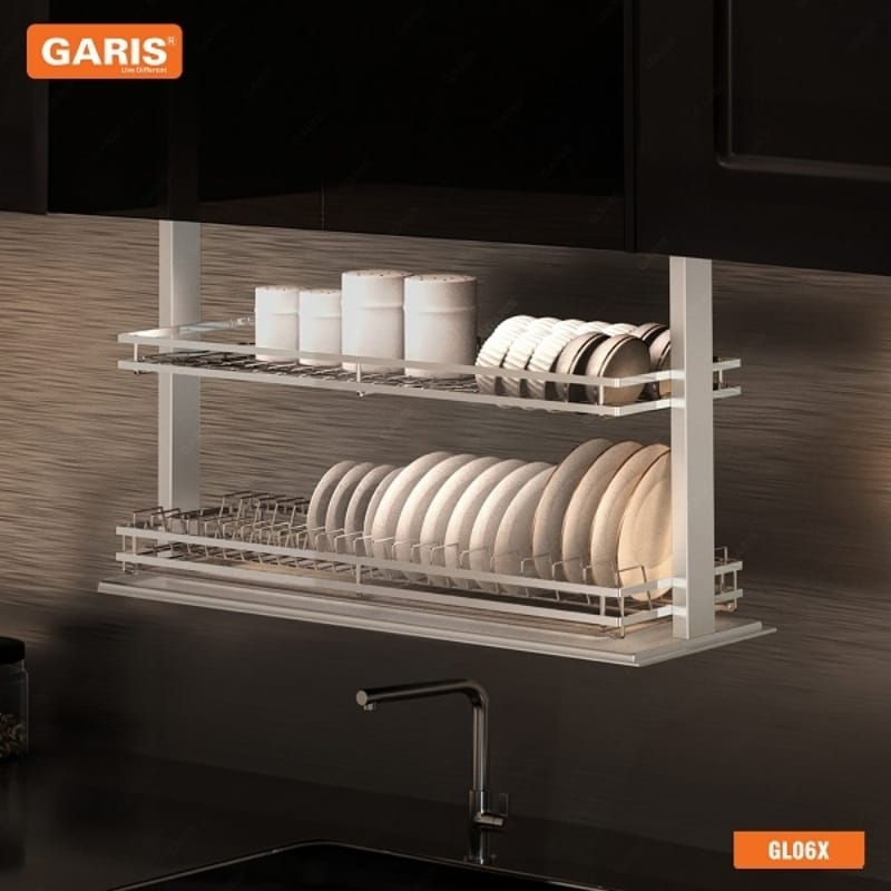 Giá bát đĩa nâng hạ điện Garis cao cấp GL06X - Kiểu dáng hiện đại