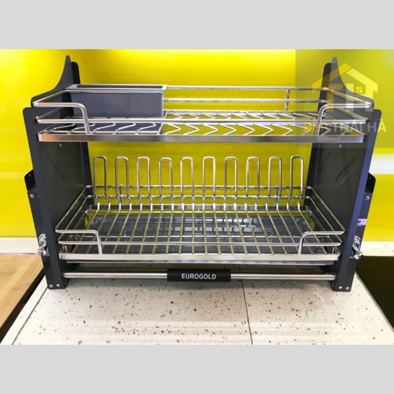 Giá bát đĩa nâng hạ inox 304 nan Oval EPV9080Pro/EPO9380 – Eurogold - Ảnh 3