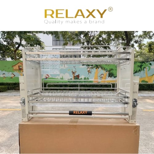 GIÁ BÁT NÂNG HẠ DI ĐỘNG CAO CẤP INOX304 CÓ GIỎ ĐŨA