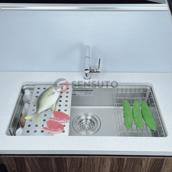 Chậu rửa bát 1 hố Sensuto S8746SIL - chống xước