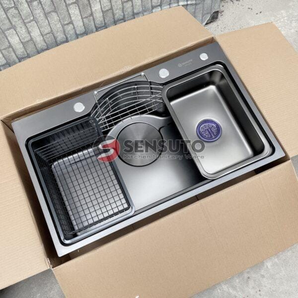 Chậu rửa bát Hàn Quốc 1 hố SENSUTO S750HQD - chống xước - Ảnh 3