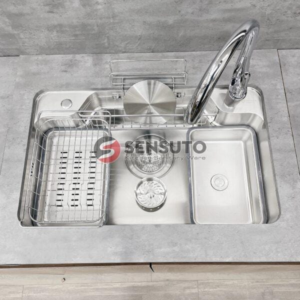 Chậu Rửa Bát 1 Hố Hàn Quốc Sensuto XLG8050T- Chưa vòi
