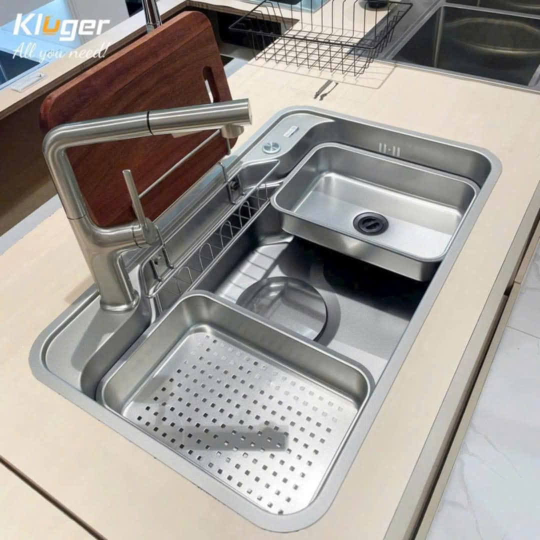 Chậu rửa bát 1 hố Kluger KF7848FS – S78 Plus - tặng vòi rút