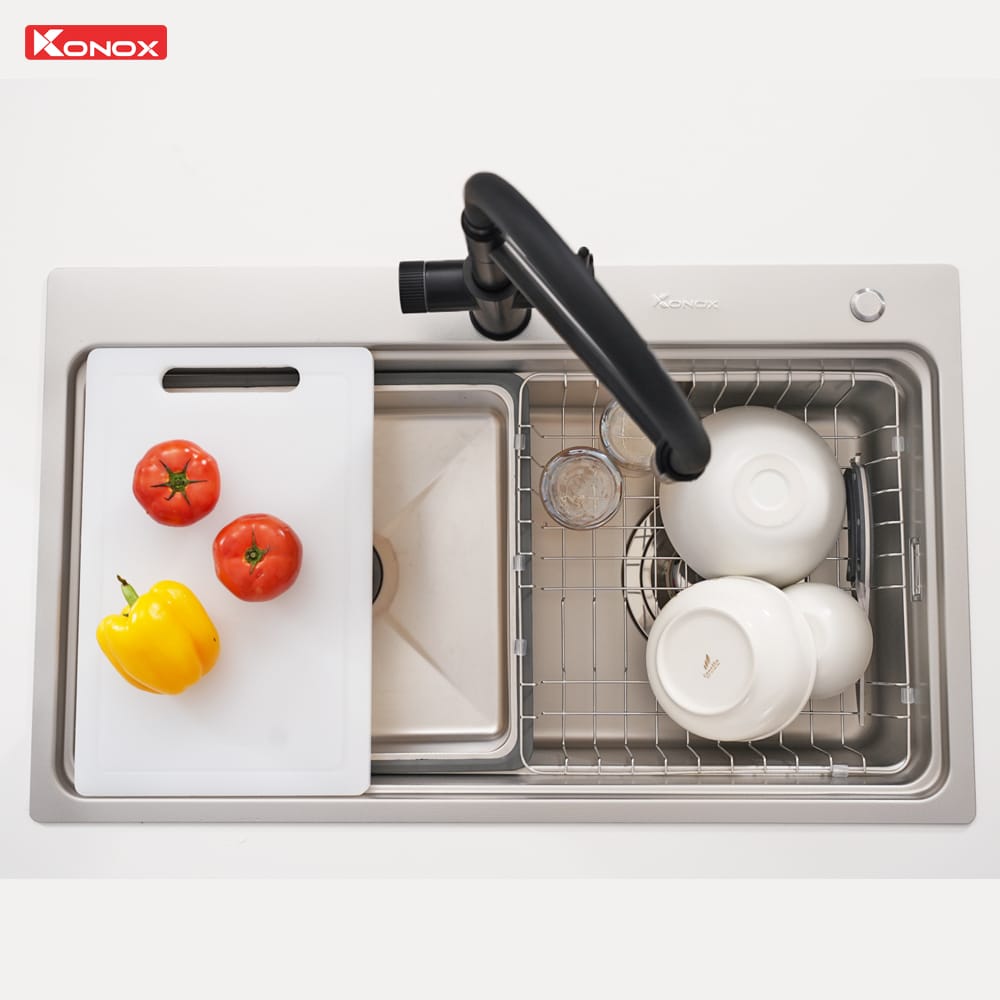 Chậu rửa bát 1 hố chống xước Workstation Sink KN8048TS Dekor - Ảnh 8