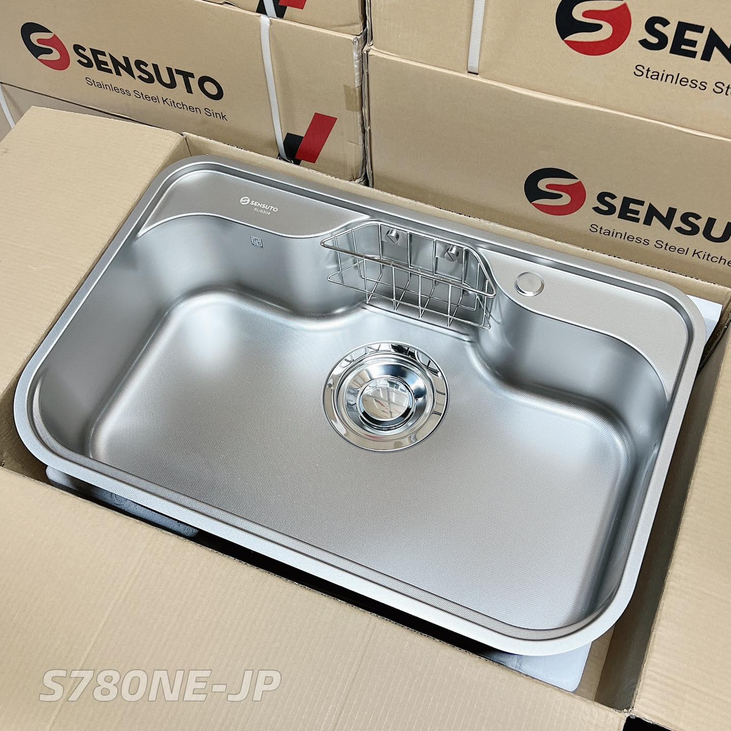 Chậu 1 hố Sensuto S780NE-JP ( inox sần chống xước )- TẶNG VÒI - Ảnh 3