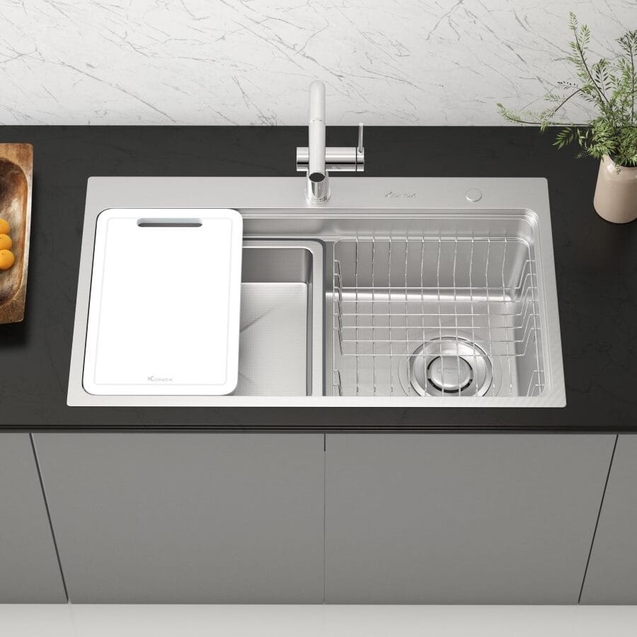 Chậu rửa bát 1 hố chống xước Workstation Sink KN8048TS Dekor - Ảnh 4