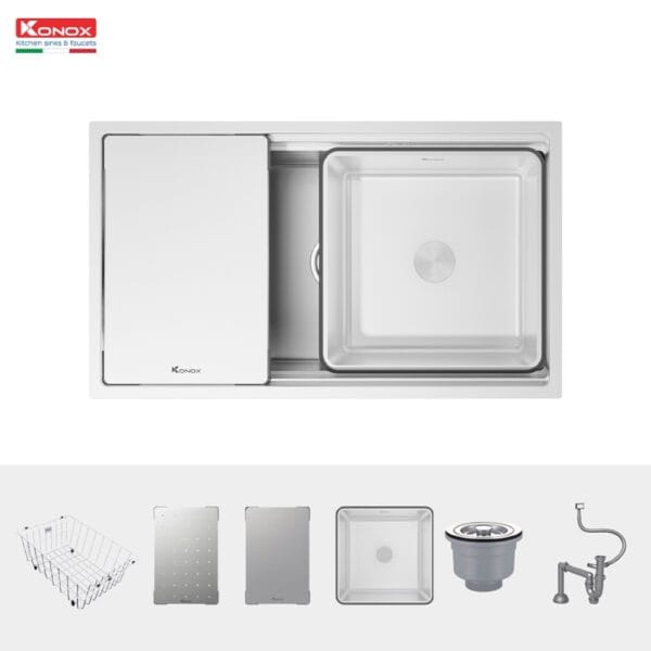 Chậu rửa bát chống xước KONOX KN8644SU/KN7644SU Dekor+ Vòi rút