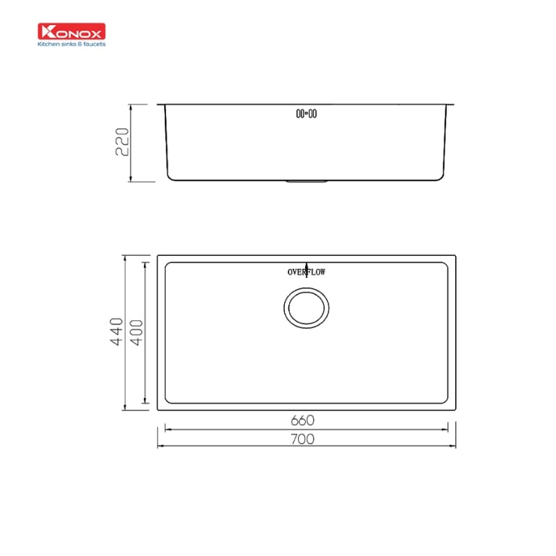 Chậu rửa bát chống xước KONOX - KN7044SU Dekor - Ảnh 4