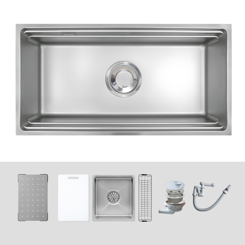 Chậu rửa bát Kluger KG8644FS Plus - Tặng vòi rút cao cấp - Ảnh 3