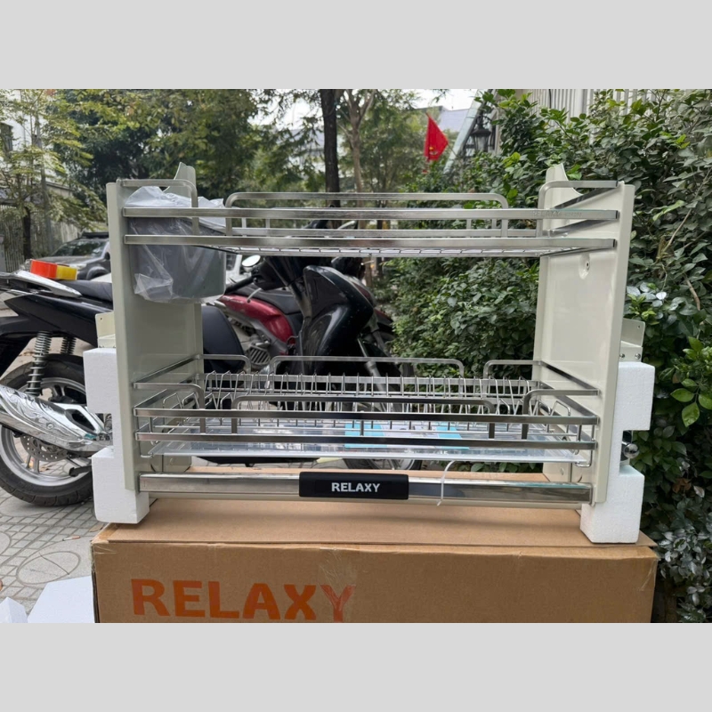 Giá Bát Nâng Hạ Tủ Bếp Inox 304 Chính Hãng, Bảo Hành Cơ Cấu 3 Năm