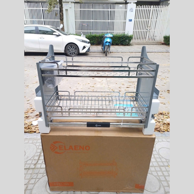 Giá Bát Nâng Hạ Tủ Bếp Inox 304 Chính Hãng, Bảo Hành Cơ Cấu 3 Năm