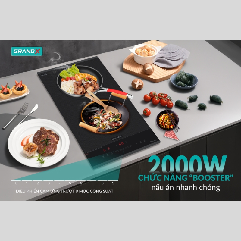 Bếp từ GrandX GX ID505 – Bếp từ Domino 2 vùng nấu nhỏ gọn, tiết kiệm điện, sản xuất Malaysia - Ảnh 3