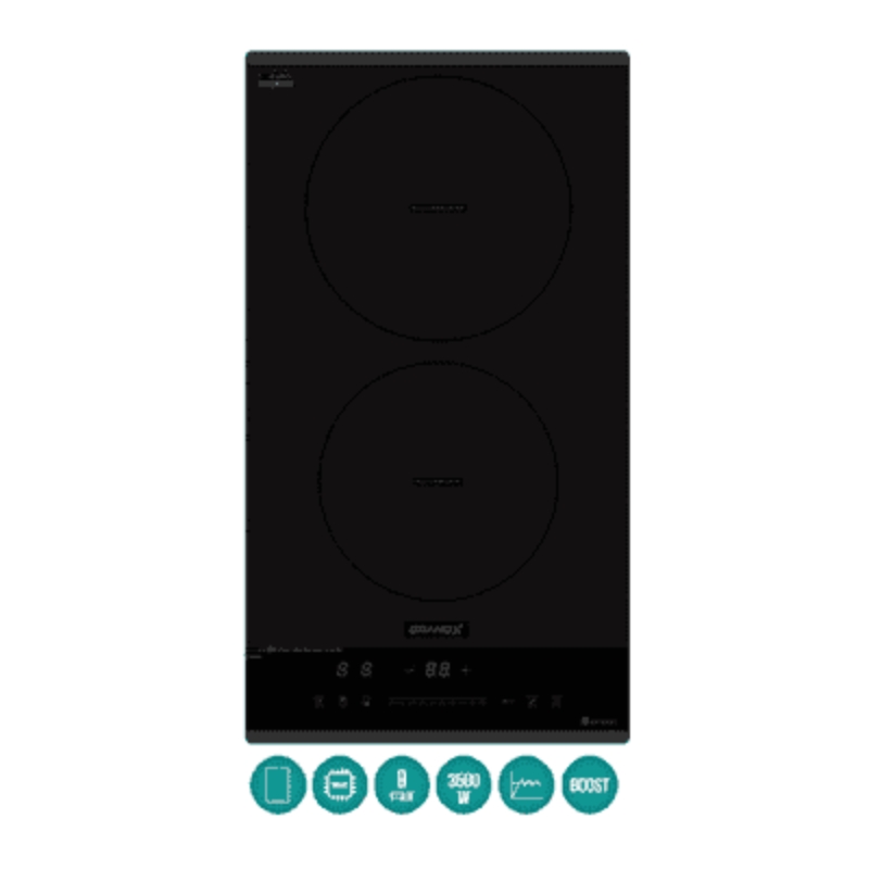 Alternative view of Bếp từ GrandX GX ID505 – Bếp từ Domino 2 vùng nấu nhỏ gọn, tiết kiệm điện, sản xuất Malaysia